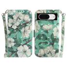 For Google Pixel 8 3D Colored Horizontal Flip Leather Phone Case(Watercolor Flower) - 1