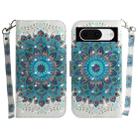 For Google Pixel 8 3D Colored Horizontal Flip Leather Phone Case(Peacock Wreath) - 1