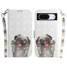 For Google Pixel 8 3D Colored Horizontal Flip Leather Phone Case(Pug) - 1