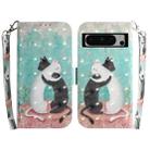 For Google Pixel 8 Pro 3D Colored Horizontal Flip Leather Phone Case(Black White Cat) - 1