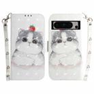 For Google Pixel 8 Pro 3D Colored Horizontal Flip Leather Phone Case(Cute Cat) - 1