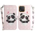 For Honor X5 3D Colored Horizontal Flip Leather Phone Case(Heart Panda) - 1