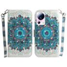 For Xiaomi 13 Lite / Civi 2 3D Colored Horizontal Flip Leather Phone Case(Peacock Wreath) - 1