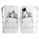 For Xiaomi 13 Lite / Civi 2 3D Colored Horizontal Flip Leather Phone Case(Cute Cat) - 1