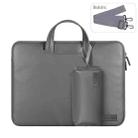 Waterproof PU Laptop Bag Inner Bag with Power Pack, Size:13 / 14 inch(Grey) - 1