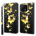 For Xiaomi 13 3D Painting Pattern Flip Leather Phone Case(Gold Butterfly) - 1