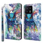 For Xiaomi 13 3D Painting Pattern Flip Leather Phone Case(Watercolor Owl) - 1