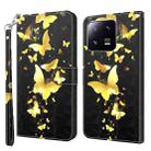 For Xiaomi 13 Pro 3D Painting Pattern Flip Leather Phone Case(Gold Butterfly) - 1