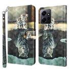 For Xiaomi Redmi Note 12 4G Global 3D Painting Pattern Flip Leather Phone Case(Cat Tiger) - 1