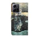 For Xiaomi Redmi Note 12 4G Global 3D Painting Pattern Flip Leather Phone Case(Cat Tiger) - 3