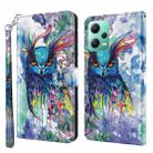 For Xiaomi Redmi Note 12 5G Global / Poco X5 5G 3D Painting Pattern Flip Leather Phone Case(Watercolor Owl) - 1