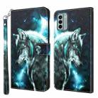 For Nokia G22 3D Painting Pattern Flip Leather Phone Case(Wolf) - 1