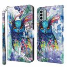 For Nokia G22 3D Painting Pattern Flip Leather Phone Case(Watercolor Owl) - 1