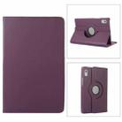 For Lenovo Tab M9 360 Degree Rotation Litchi Texture Tablet Leather Case with Holder(Purple) - 1