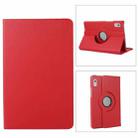 For Lenovo Tab M9 360 Degree Rotation Litchi Texture Tablet Leather Case with Holder(Red) - 1