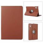 For Lenovo Tab M9 360 Degree Rotation Litchi Texture Tablet Leather Case with Holder(Brown) - 1