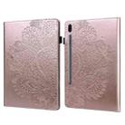 For Samsung Galaxy Tab S6 T860 Peacock Embossed Pattern Leather Tablet Case(Rose Gold) - 1