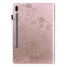 For Samsung Galaxy Tab S6 T860 Peacock Embossed Pattern Leather Tablet Case(Rose Gold) - 3