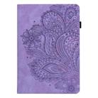 For Samsung Galaxy Tab S6 T860 Peacock Embossed Pattern Leather Tablet Case(Purple) - 2