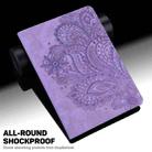 For Samsung Galaxy Tab S6 T860 Peacock Embossed Pattern Leather Tablet Case(Purple) - 4