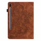 For Samsung Galaxy Tab S6 T860 Peacock Embossed Pattern Leather Tablet Case(Brown) - 3