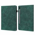 For Samsung Galaxy Tab S6 T860 Peacock Embossed Pattern Leather Tablet Case(Green) - 1