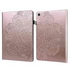 For Samsung Galaxy Tab A9 Peacock Embossed Pattern Leather Tablet Case(Rose Gold) - 1