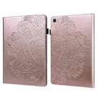 For Samsung Galaxy Tab A9+ Peacock Embossed Pattern Leather Tablet Case(Rose Gold) - 1