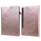 For Samsung Galaxy Tab S10+ / S9+ Peacock Embossed Pattern Leather Tablet Case(Rose Gold) - 1