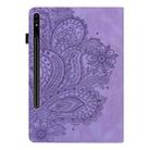 For Samsung Galaxy Tab S10+ / S9+ Peacock Embossed Pattern Leather Tablet Case(Purple) - 3