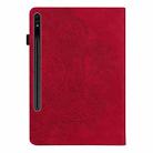 For Samsung Galaxy Tab S10+ / S9+ Peacock Embossed Pattern Leather Tablet Case(Red) - 3
