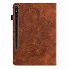 For Samsung Galaxy Tab S10+ / S9+ Peacock Embossed Pattern Leather Tablet Case(Brown) - 3