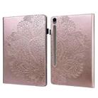 For Samsung Galaxy Tab S10 FE+ Peacock Embossed Pattern Leather Tablet Case(Rose Gold) - 1