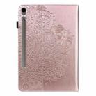 For Samsung Galaxy Tab S10 FE+ Peacock Embossed Pattern Leather Tablet Case(Rose Gold) - 3