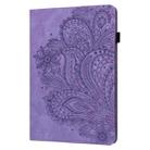 For Samsung Galaxy Tab S10 FE+ Peacock Embossed Pattern Leather Tablet Case(Purple) - 2