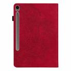 For Samsung Galaxy Tab S10 FE+ Peacock Embossed Pattern Leather Tablet Case(Red) - 3