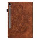 For Samsung Galaxy Tab S10 FE+ Peacock Embossed Pattern Leather Tablet Case(Brown) - 3