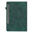 For Samsung Galaxy Tab S10 FE+ Peacock Embossed Pattern Leather Tablet Case(Green) - 3