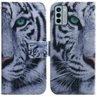 For Nokia G22 Coloured Drawing Flip Leather Phone Case(Tiger) - 1