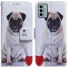 For Nokia G22 Coloured Drawing Flip Leather Phone Case(Pug) - 1