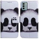For Nokia G22 Coloured Drawing Flip Leather Phone Case(Panda) - 1