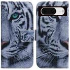 For Google Pixel 8 Coloured Drawing Flip Leather Phone Case(Tiger) - 1