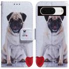 For Google Pixel 8 Coloured Drawing Flip Leather Phone Case(Pug) - 1