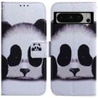 For Google Pixel 8 Pro Coloured Drawing Flip Leather Phone Case(Panda) - 1