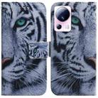 For Xiaomi 13 Lite / Civi 2 Coloured Drawing Flip Leather Phone Case(Tiger) - 1