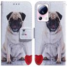 For Xiaomi 13 Lite / Civi 2 Coloured Drawing Flip Leather Phone Case(Pug) - 1
