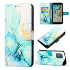 For Nokia C02 TA-1522 PT003 Marble Pattern Flip Leather Phone Case(LS003) - 1