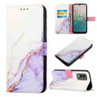 For Nokia C32 TA-1534 PT003 Marble Pattern Flip Leather Phone Case(LS006) - 1