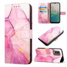 For Nokia C32 TA-1534 PT003 Marble Pattern Flip Leather Phone Case(LS001) - 1