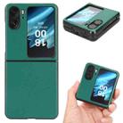 For OPPO Find N2 Flip Plain Skin Litchi Texture Phone Case(Green) - 1
